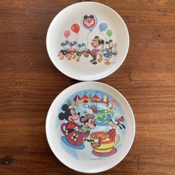 Vintage Allied l Mickey Mouse Disney Plate Lot Of 2 - Picture 1 of 6